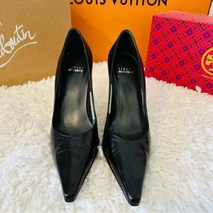 Stuart Weitzman Black Leather Stiletto